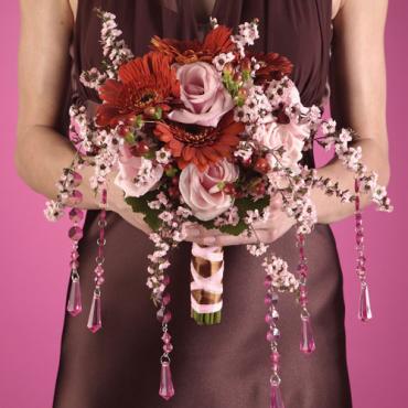 Pink and Brown Bridesmaid Bouquet