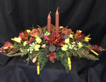 Harvest Candlelight Centerpiece:  Silk