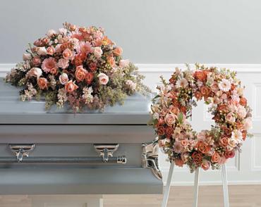 Peach & Orange Funeral Arrangements