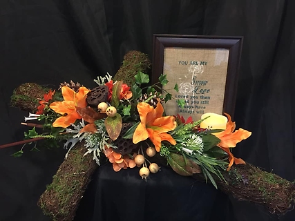 Moss Cross Drape casket piece