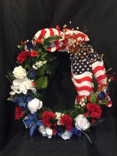 Patriotic tribute sympathy wreath