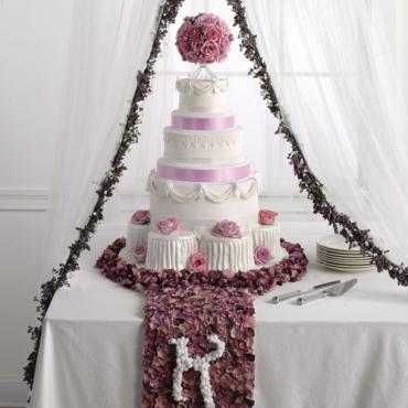 Fondant Cake with Purple Roses