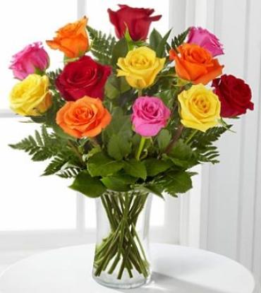 A Perfect Mixed Dozen Roses