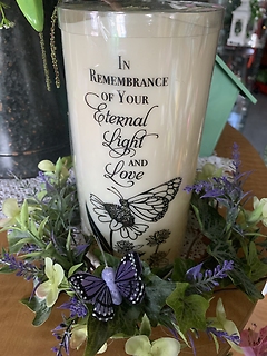 Rememberance Candle:  Butterfly